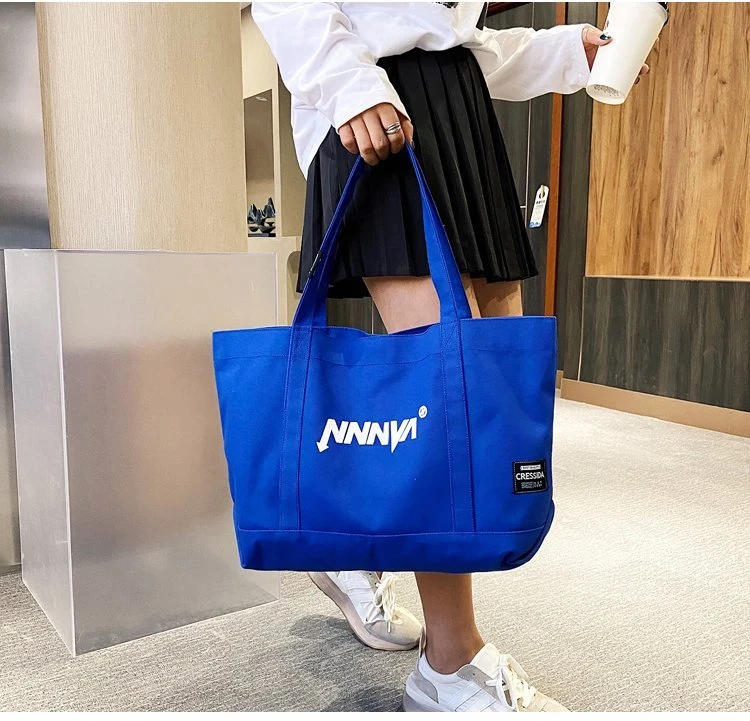 Beach Bag Cotton Bag Canvas Tote Bags with Pockets Printed Logo