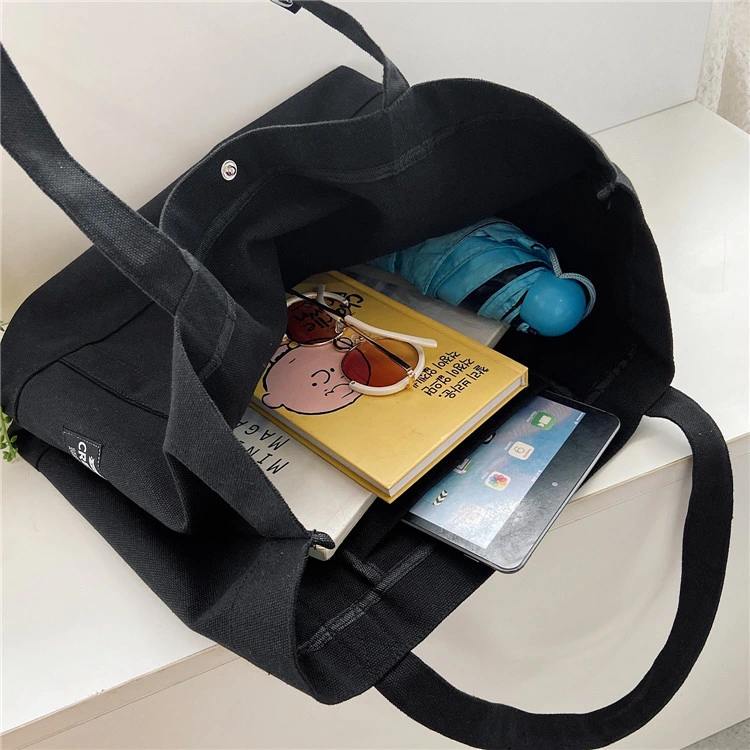 Beach Bag Cotton Bag Canvas Tote Bags with Pockets Printed Logo