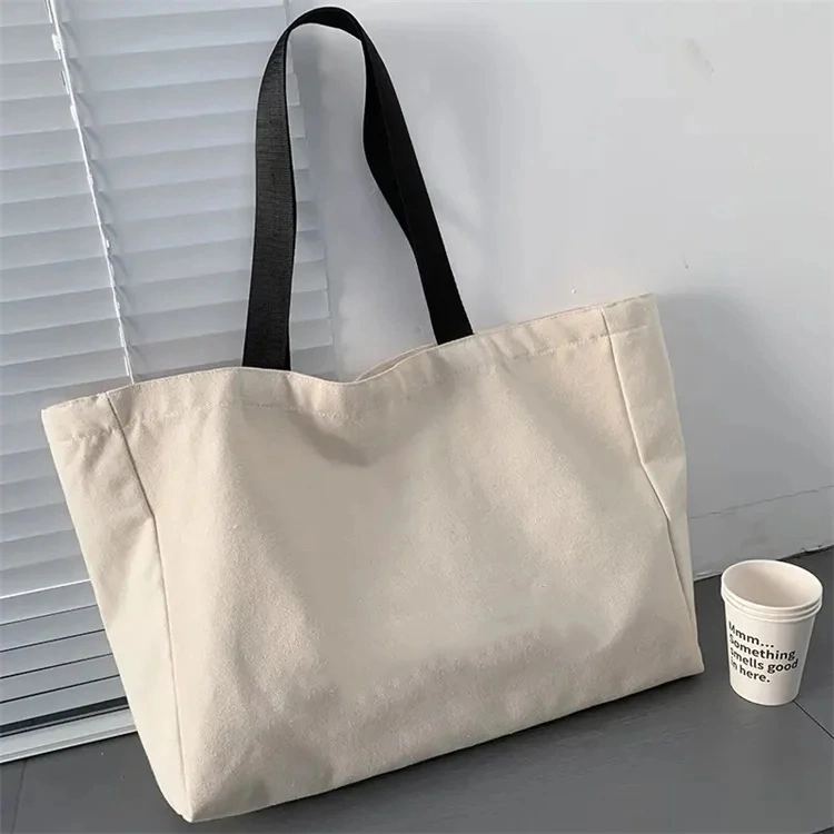 Big Thick Capacity Canvas Shopping Tote Bag Foldable Oversized Canvas Cotton Bag