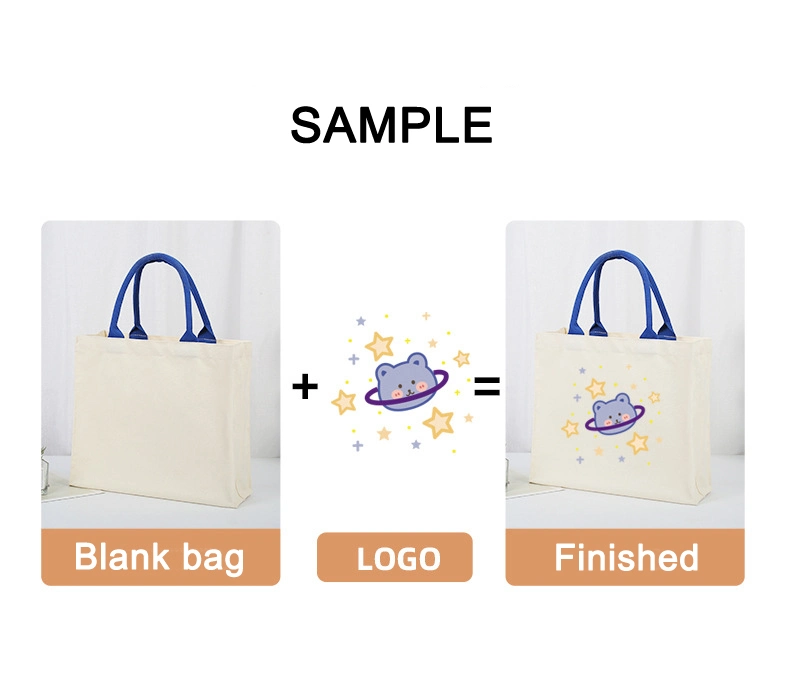 Blank Canvas Bag Customization Creative Folding Gift Shopping Canvas Bag Letter Pattern Advertising One Shoulder Cotton Bag