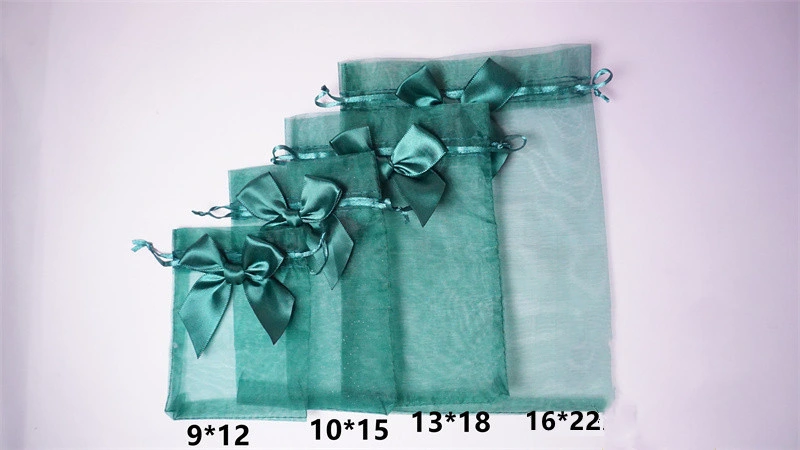 Bowknot Design Transparent Cosmetic Mesh Gift Luxury Organza Bags Jewelry Packaging Organza Bags