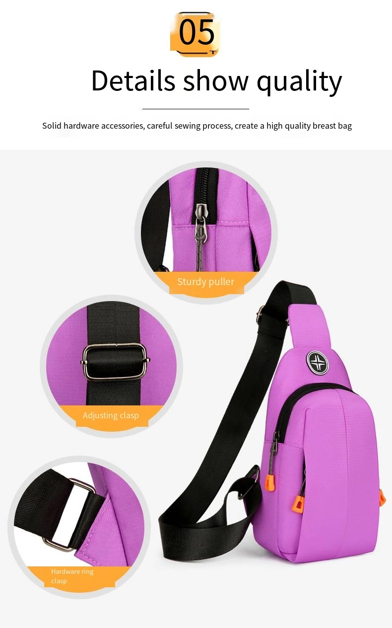 Breast Bag Waterproof Simple Women&prime;s Bag Casual Oxford Cloth Change Crossbody Bag