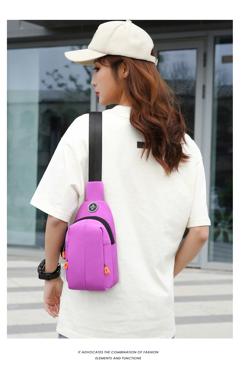 Breast Bag Waterproof Simple Women&prime;s Bag Casual Oxford Cloth Change Crossbody Bag