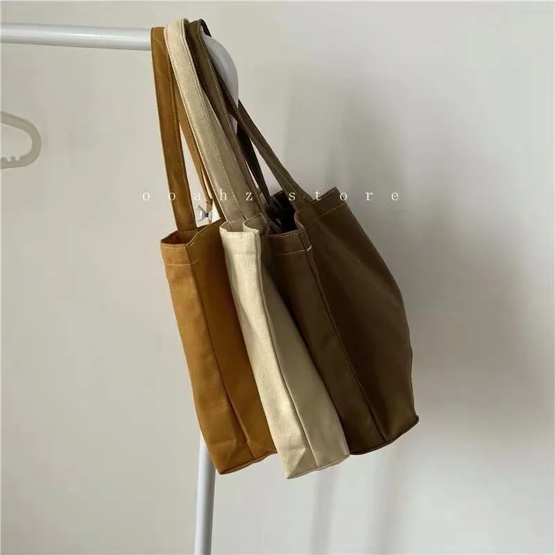 Canvas Bag Canvas All-in-One Simple Large Capacity Female Student Shopping Bag