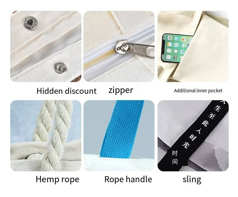 Canvas Bag Customization Logo Handheld Cotton Single Shoulder Backpack Advertising Customization Student New Blank Advertising DIY Bag