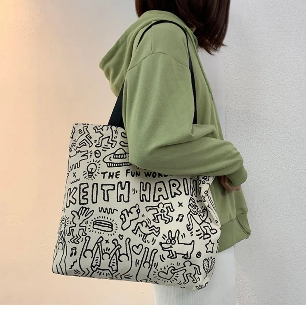 Canvas Bag Female Students Class Backpack Cloth Bag