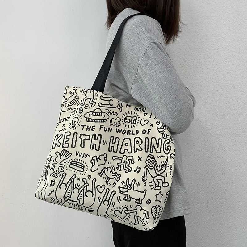 Canvas Bag Female Students Class Backpack Cloth Bag