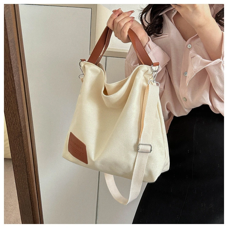 Canvas Bag Women&prime;s Large Capacity Niche Design Popular Texture Handbag Class Straddle Bag