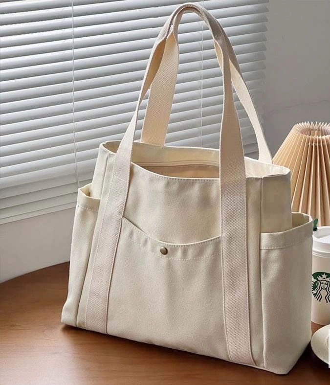 Canvas Bag Women&prime;s Tote Bag Shoulder Bag College Students All-Match Handbag Large Capacity