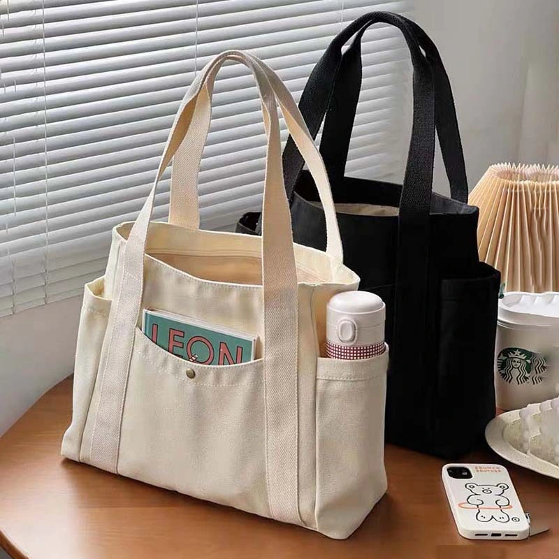 Canvas Bag Women&prime;s Tote Bag Shoulder Bag College Students All-Match Handbag Large Capacity