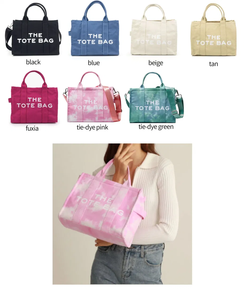 Canvas Tote Bag Multi Use Messenger Tote Shopping Bag for Ladies Girls