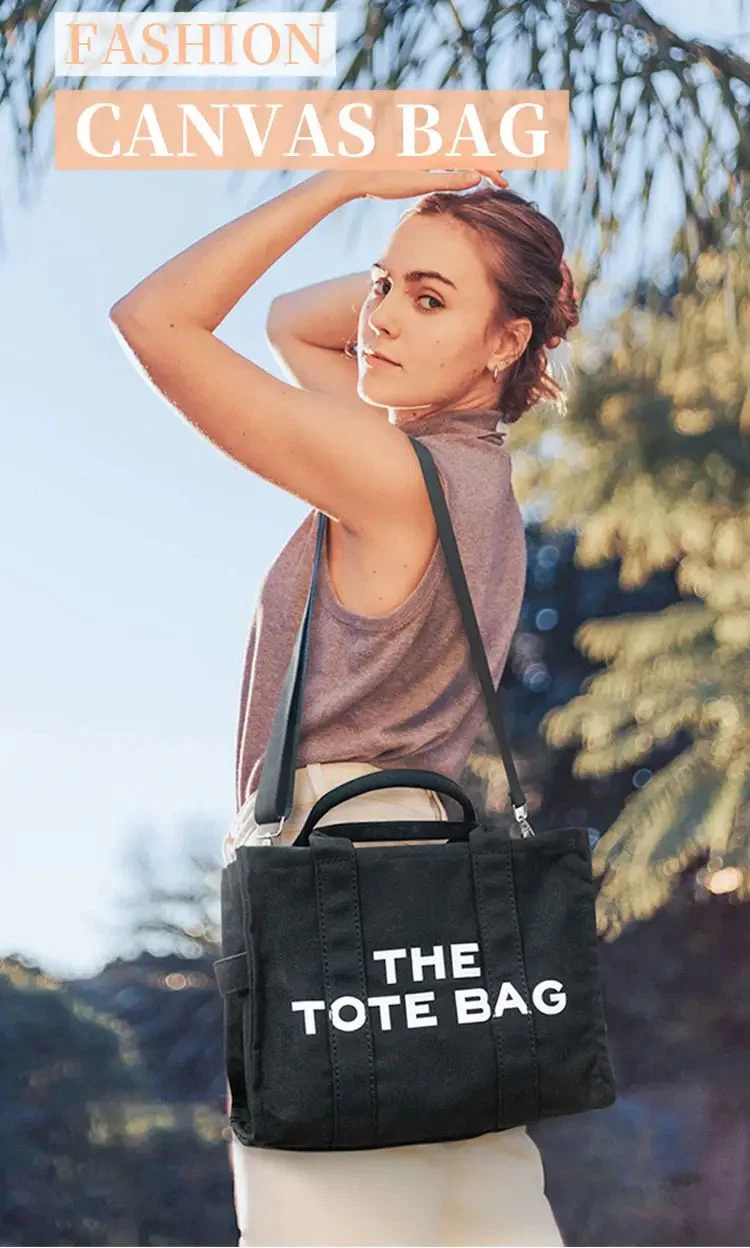 Canvas Tote Bag Multi Use Messenger Tote Shopping Bag for Ladies Girls