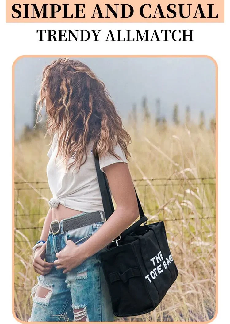 Canvas Tote Bag Multi Use Messenger Tote Shopping Bag for Ladies Girls
