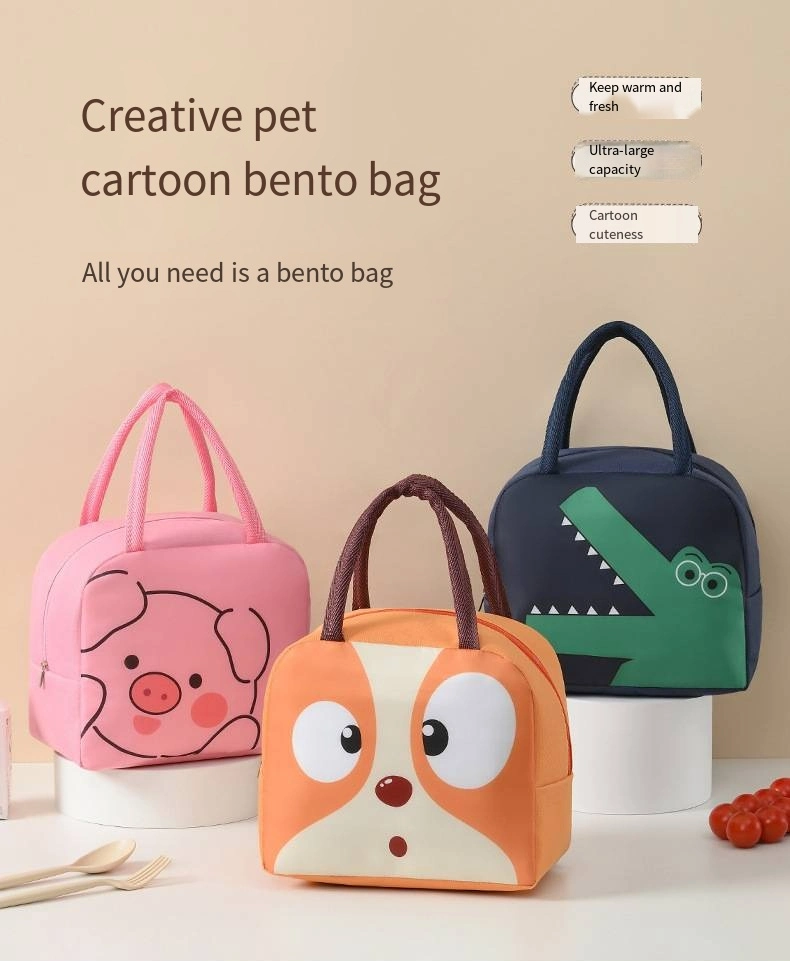 Cartoon Bento Bag Portable Pet Bento Bag Oxford Cloth Thickened Insulated Bag