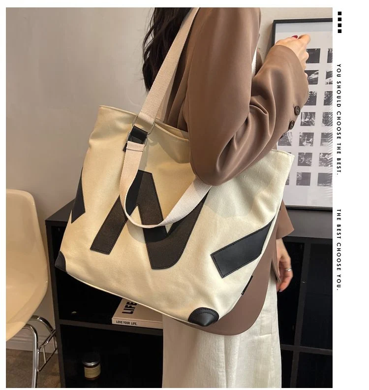 Casual Canvas Bag Female Class Student Shoulder Tote Bag