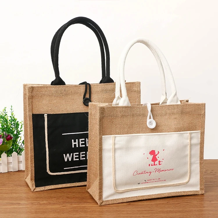 Cheap Recyclable Jute Bag Tote Shopping Bags