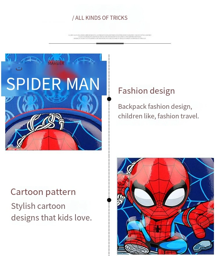 Children&prime;s Hard Shell Cartoon Cute Spider-Man Backpack for Elementary School Students