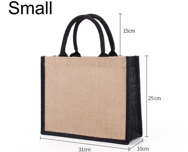 China Supplier Eco Friendly Jute Beach Bag with Logo Tote Pocket