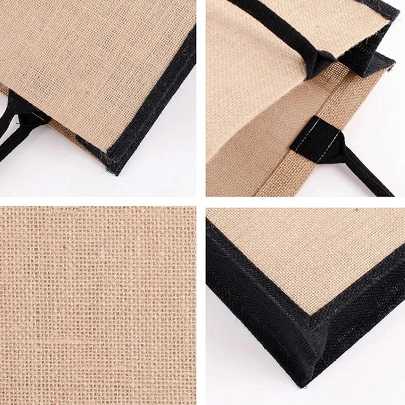 China Supplier Eco Friendly Jute Beach Bag with Logo Tote Pocket