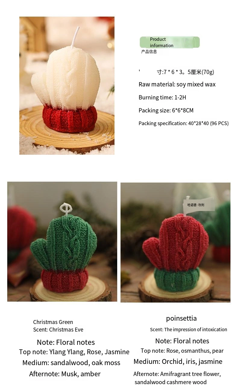 Christmas Aromatherapy Mini Gloves Christmas Gifts Decorations Scented Candles