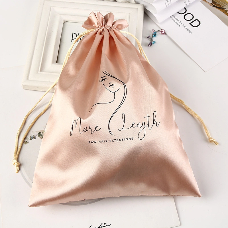 Color Ding Storage Bag Satin Cloth Dust Bag Wig Color Ding Bag with Logo Drawstring Pocket