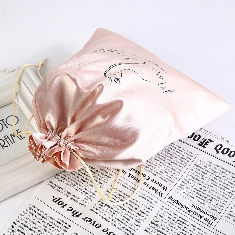 Color Ding Storage Bag Satin Cloth Dust Bag Wig Color Ding Bag with Logo Drawstring Pocket