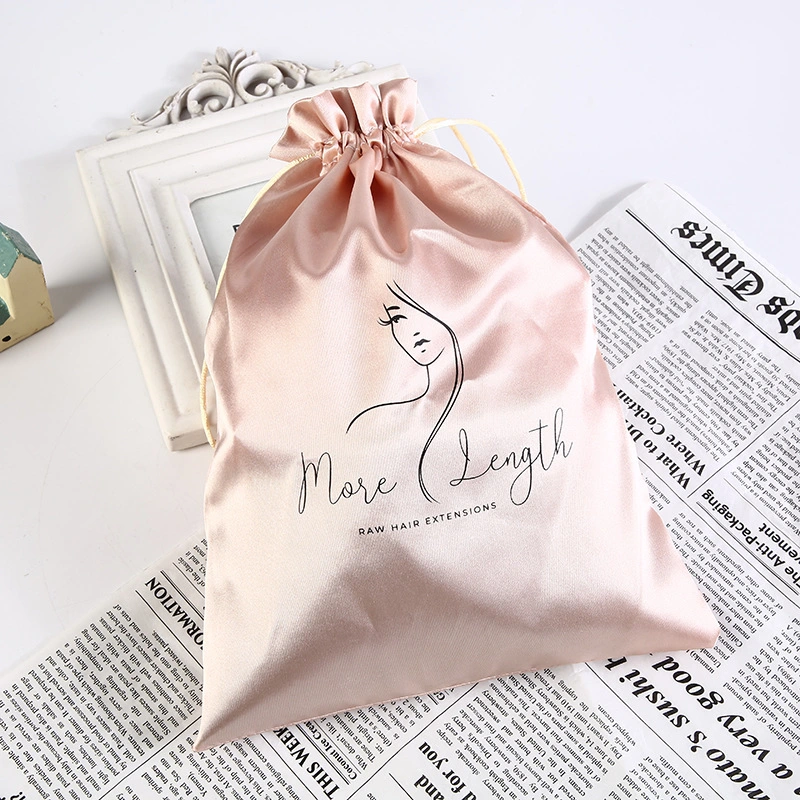 Color Ding Storage Bag Satin Cloth Dust Bag Wig Color Ding Bag with Logo Drawstring Pocket