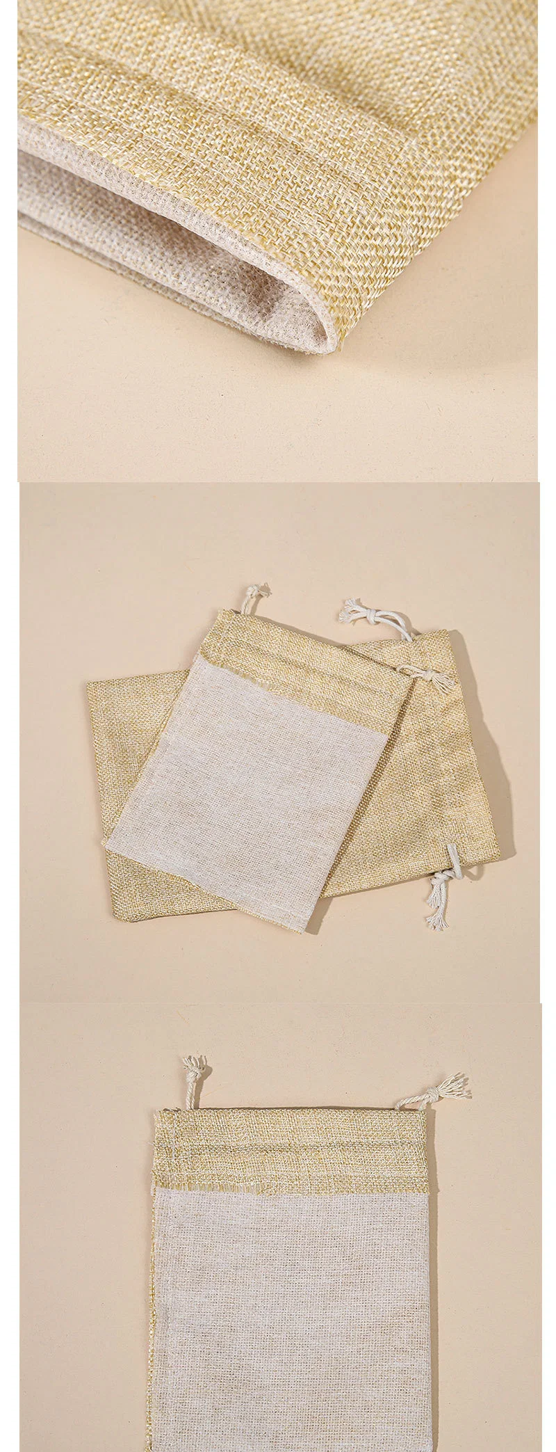 Composite Thickened Mock Linen Bag Bundle Pocket Gift Bag Rice Bag Custom