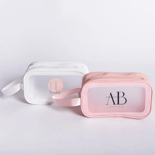 Cosmetic Bag Custom Logo Printed Fashion Makeup Bag Waterproof Frosted PVC Cosmetic Bags