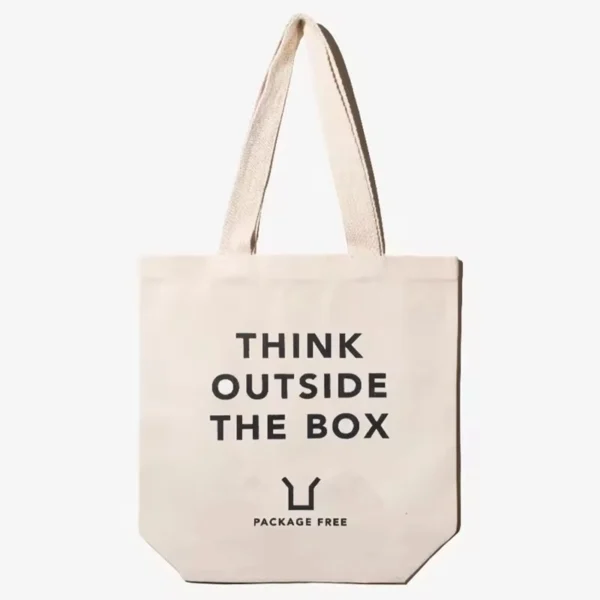 Cosmetic Logo Luxury Foldable Reusable Cotton Grocery Shopping Bag with Pockets - Image 4