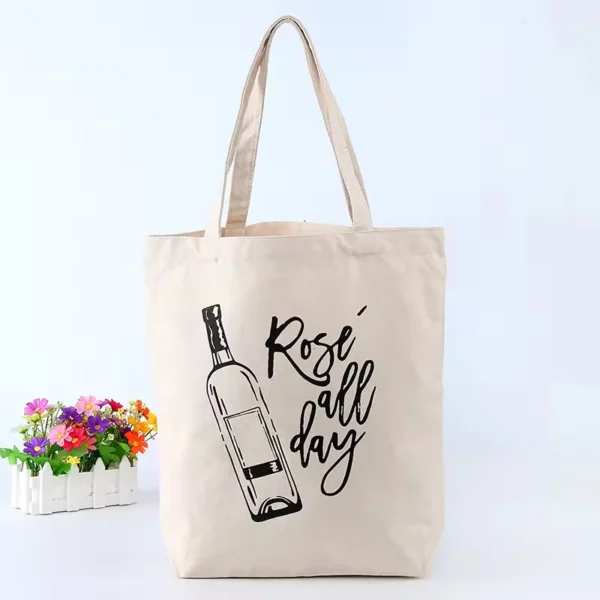 Cosmetic Logo Luxury Foldable Reusable Cotton Grocery Shopping Bag with Pockets - Image 5