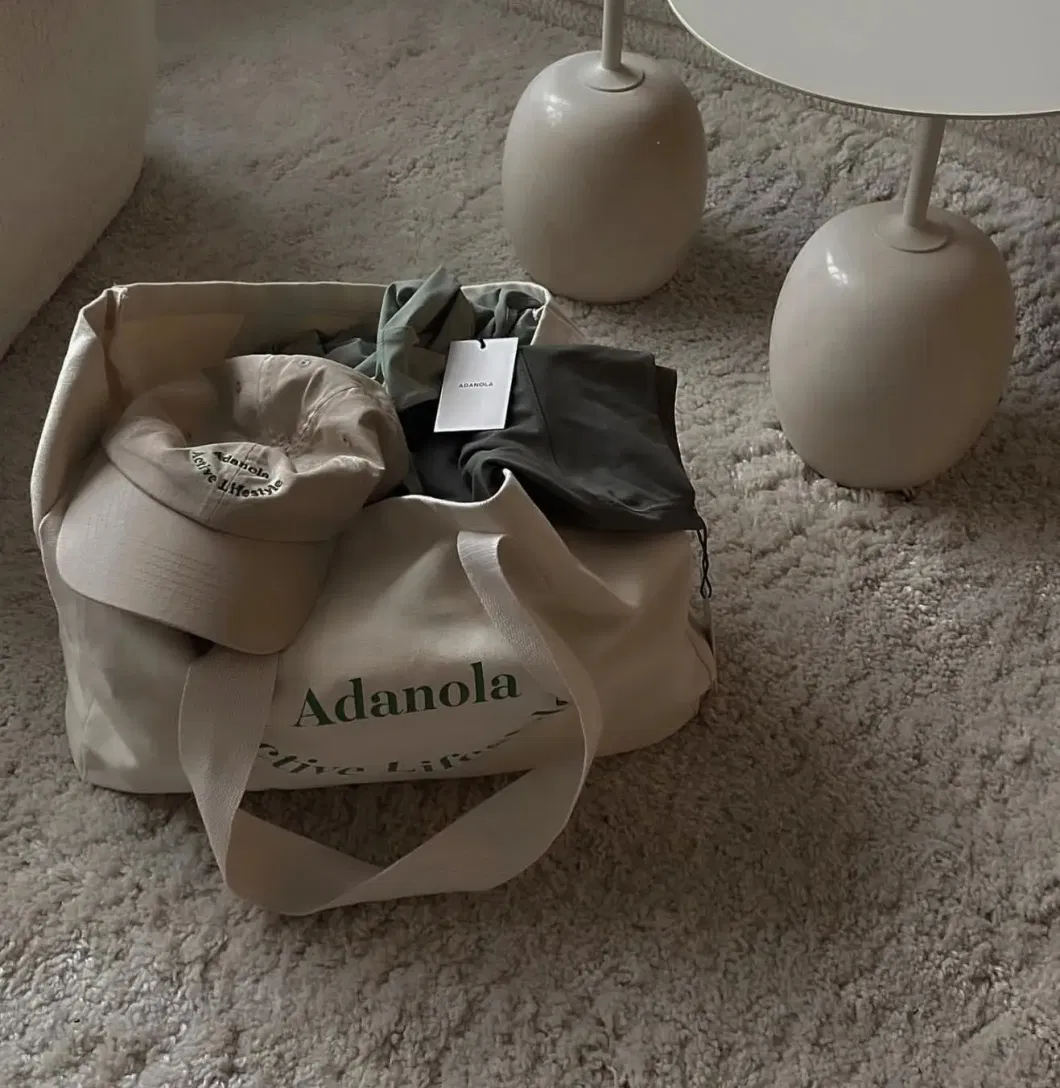 Cosmetic Logo Luxury Foldable Reusable Cotton Grocery Shopping Bag with Pockets