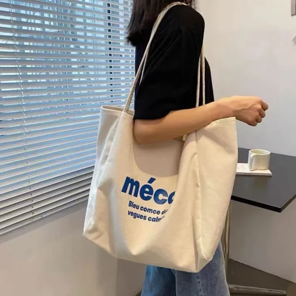 Cotton Canvas Bag Women Lazy Sail Cloth Bag Single Shoulder Fashion Bag - Image 3