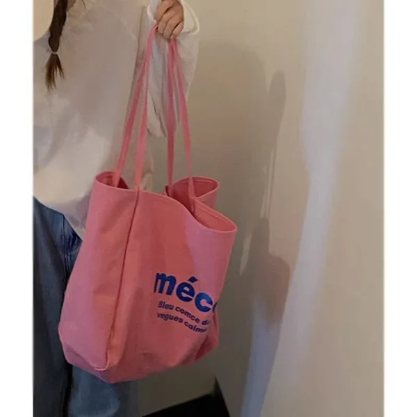 Cotton Canvas Bag Women Lazy Sail Cloth Bag Single Shoulder Fashion Bag - Image 5
