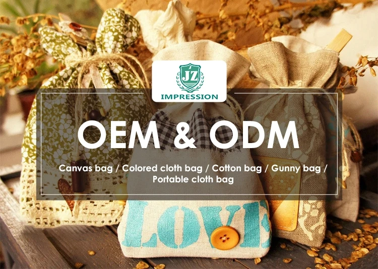 Cotton Canvas Cosmetic Gift Pouch Friendly Recycled Drawstring Cotton Fabric Candle Bags