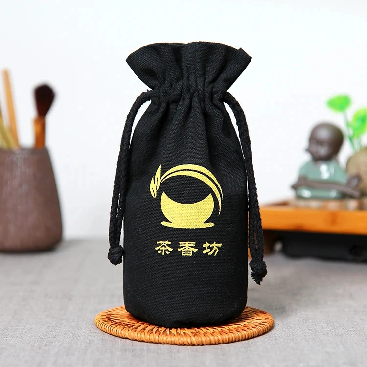 Cotton Canvas Cosmetic Gift Pouch Friendly Recycled Drawstring Cotton Fabric Candle Bags