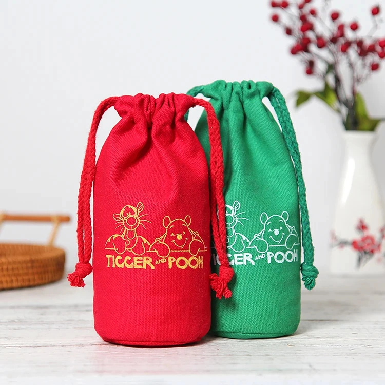 Cotton Canvas Cosmetic Gift Pouch Friendly Recycled Drawstring Cotton Fabric Candle Bags