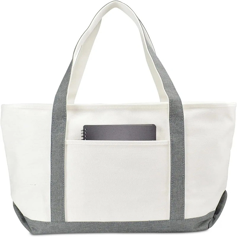 Cotton Canvas Shopping Tote Bag with Zipper Canvas Zipper Tote Bag Women