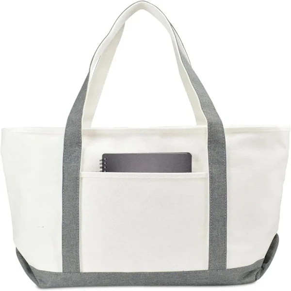 Cotton Canvas Shopping Tote Bag with Zipper Canvas Zipper Tote Bag Women
