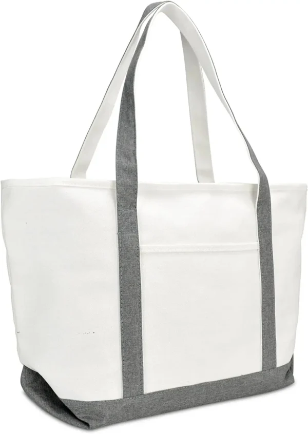 Cotton Canvas Shopping Tote Bag with Zipper Canvas Zipper Tote Bag Women - Image 2