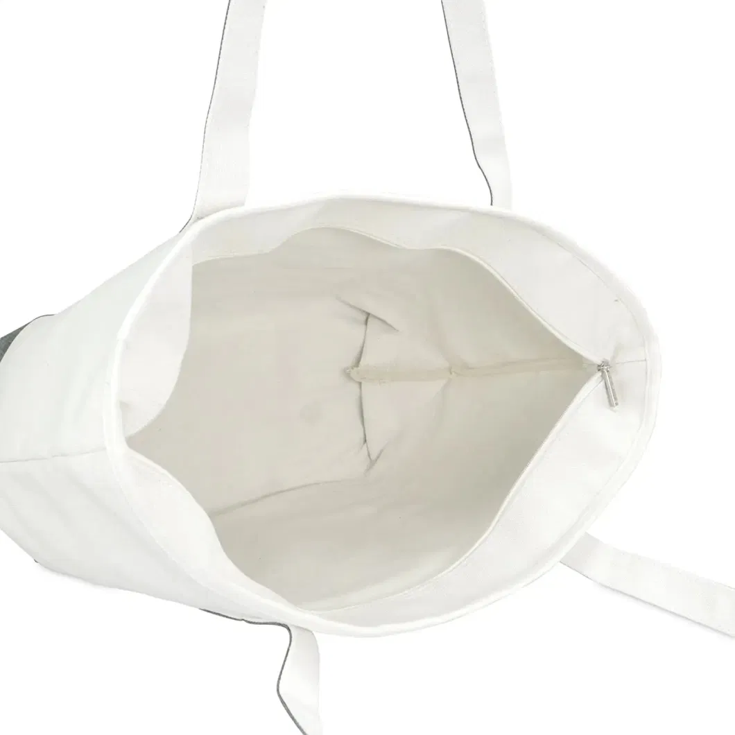 Cotton Canvas Shopping Tote Bag with Zipper Canvas Zipper Tote Bag Women