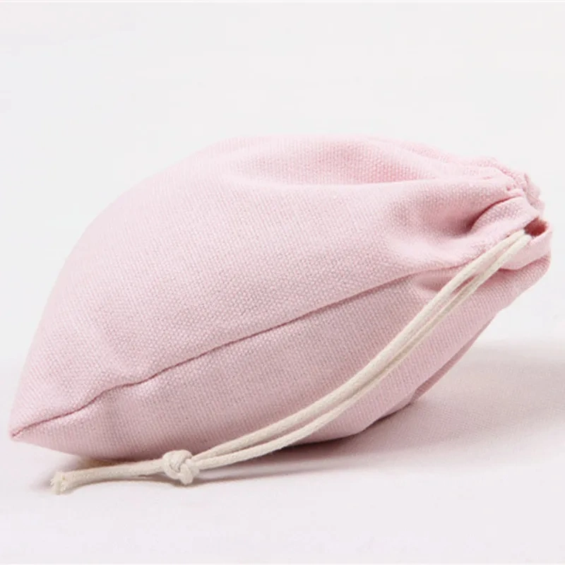 Cotton Drawstring Bag Natural Canvas Sacks Double Drawstring Canvas Pouch