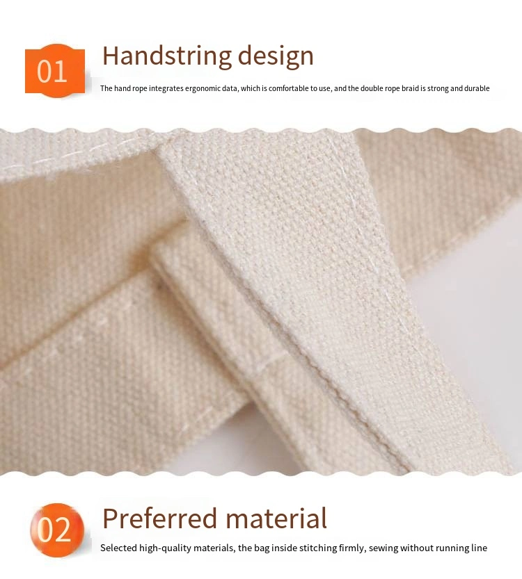 Cotton Handheld Sail Bag Gift Blank Spot Advertising Shopping Bag One Shoulder Canvas Bag Female Printable Logo