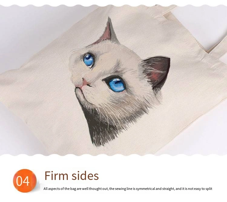 Cotton Handheld Sail Bag Gift Blank Spot Advertising Shopping Bag One Shoulder Canvas Bag Female Printable Logo