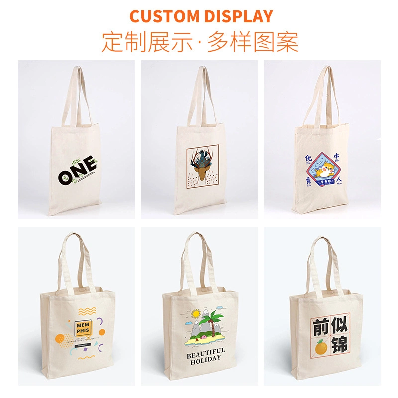 Cotton Handheld Sail Bag Gift Blank Spot Advertising Shopping Bag One Shoulder Canvas Bag Female Printable Logo
