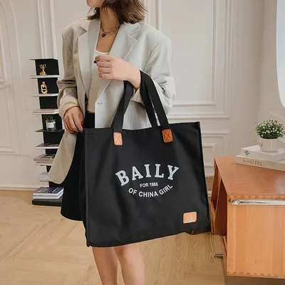 Cotton Tote Bag Custom Printed Logo with Pocket and Zipper Shopping Bag Thick Large Canvas Bag