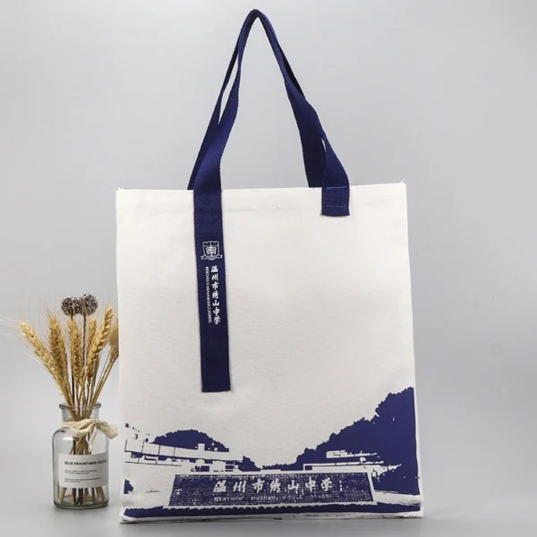 Creative Advertising Printed Cotton Bag Logo Minimalist and Fashionable Student Portable Shopping Canvas Bag