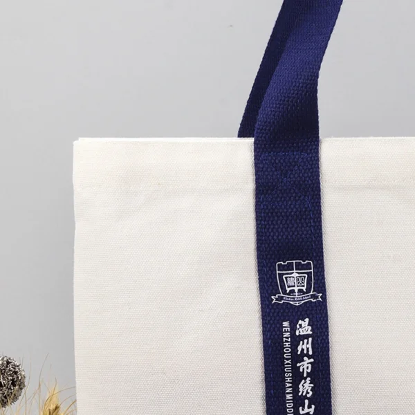 Creative Advertising Printed Cotton Bag Logo Minimalist and Fashionable Student Portable Shopping Canvas Bag - Image 4