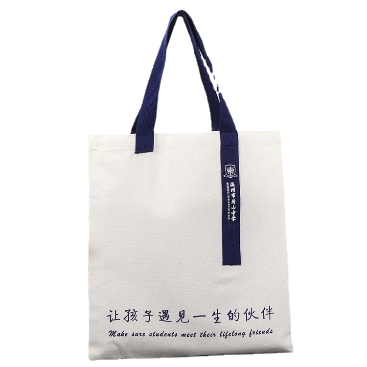 Creative Advertising Printed Cotton Bag Logo Minimalist and Fashionable Student Portable Shopping Canvas Bag