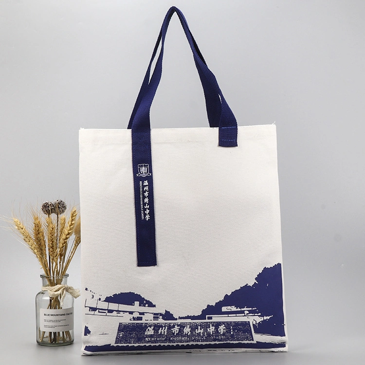 Creative Advertising Printed Cotton Bag Logo Minimalist and Fashionable Student Portable Shopping Canvas Bag